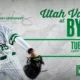 Poster promoting Utah Valley vs BYU baseball game featuring Ray Hernandez; date Tue May 12 at Larry H. Miller Park, Provo, UT.